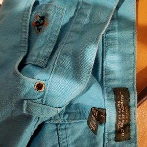Turquoise slim fit denim